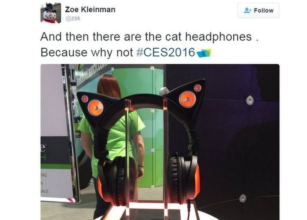 Tweet by Zoe Kleinman: "And then there are the cat headphones. Because why not."