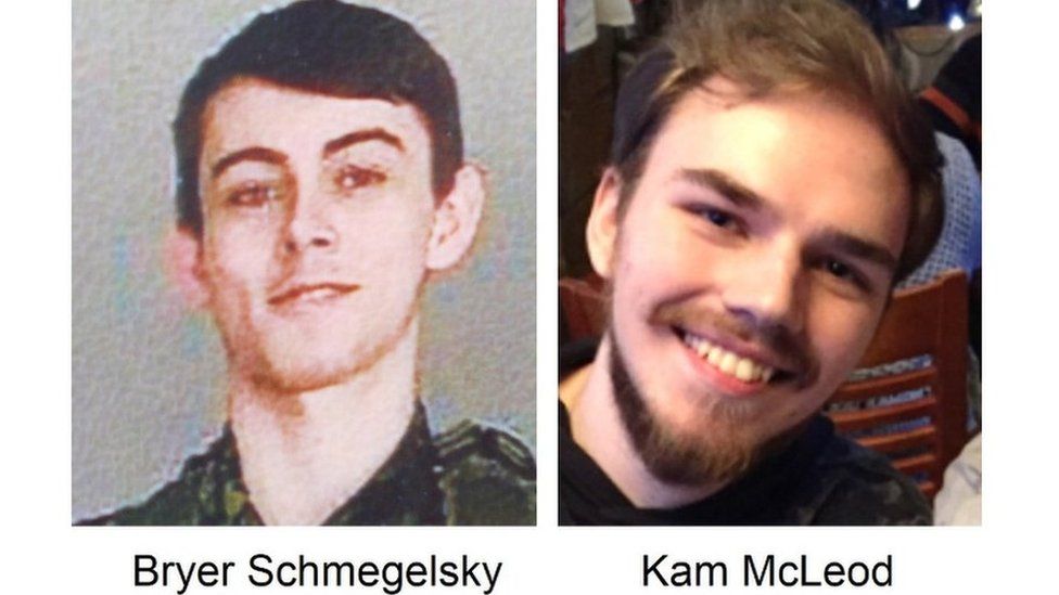 Bryan Schmegelsky (left) and Kam McLeod have been missing since last Friday