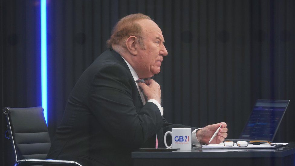 Andrew Neil, on the set of GB News