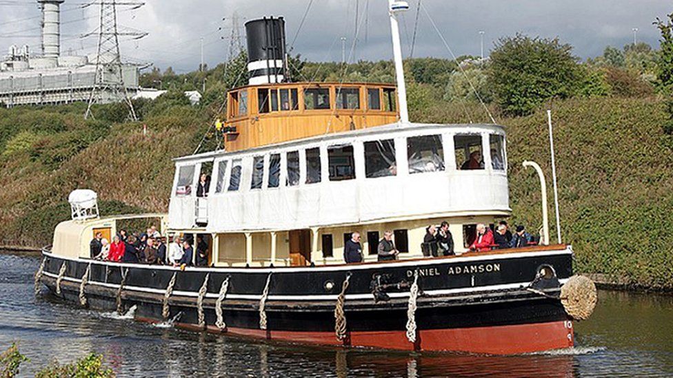 steamship Daniel Adamson sailing on waters