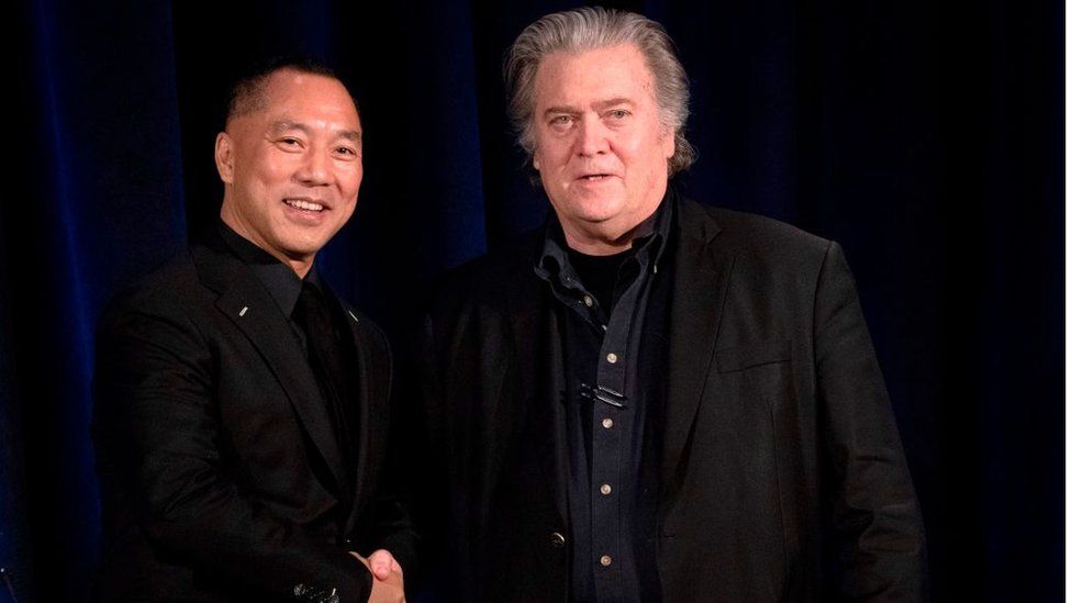 Mr Guo and Mr Bannon pictured together in 2018