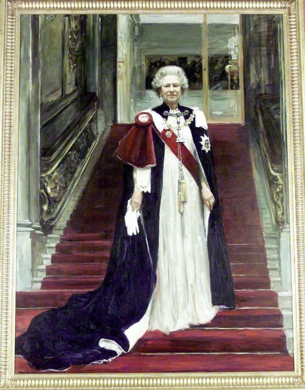 This portrait of Queen Elizabeth II by Sergei Pavlenko was unveiled at Drapers' Hall in 2000