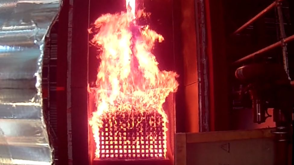 Cladding fire test