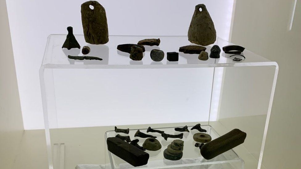 Items in a display case