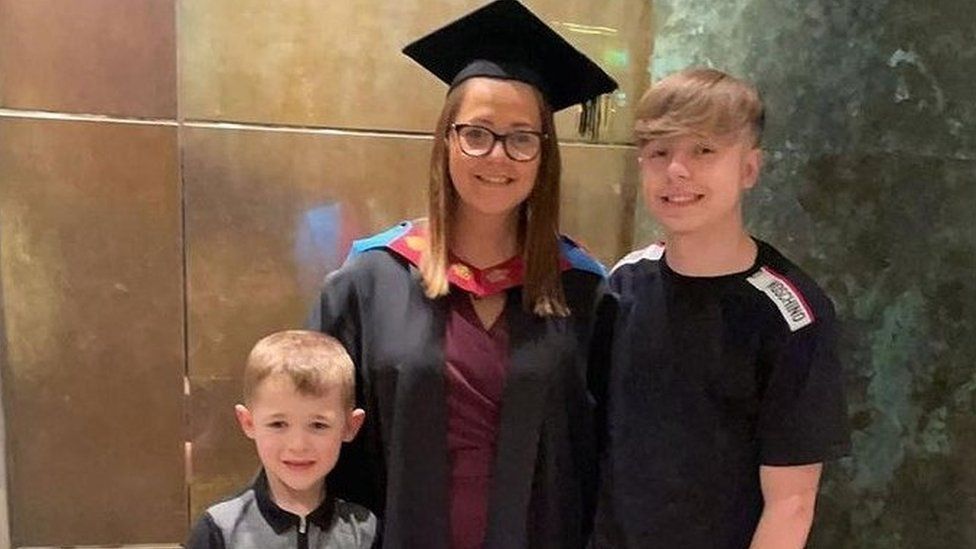 Leanne Morgan with sons Ralph and Bradley