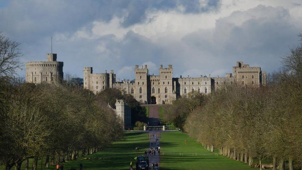 A long shot of Windsor Castle