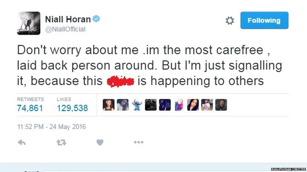 Niall Horan twitter feed