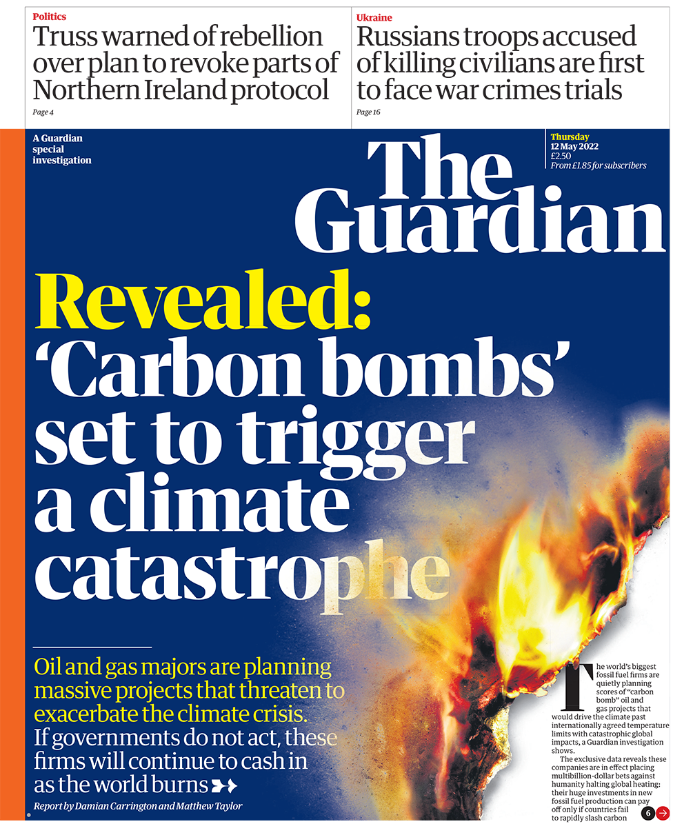 Guardian front page