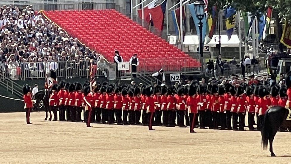 Evacuated stand during the Trooping the Colour event