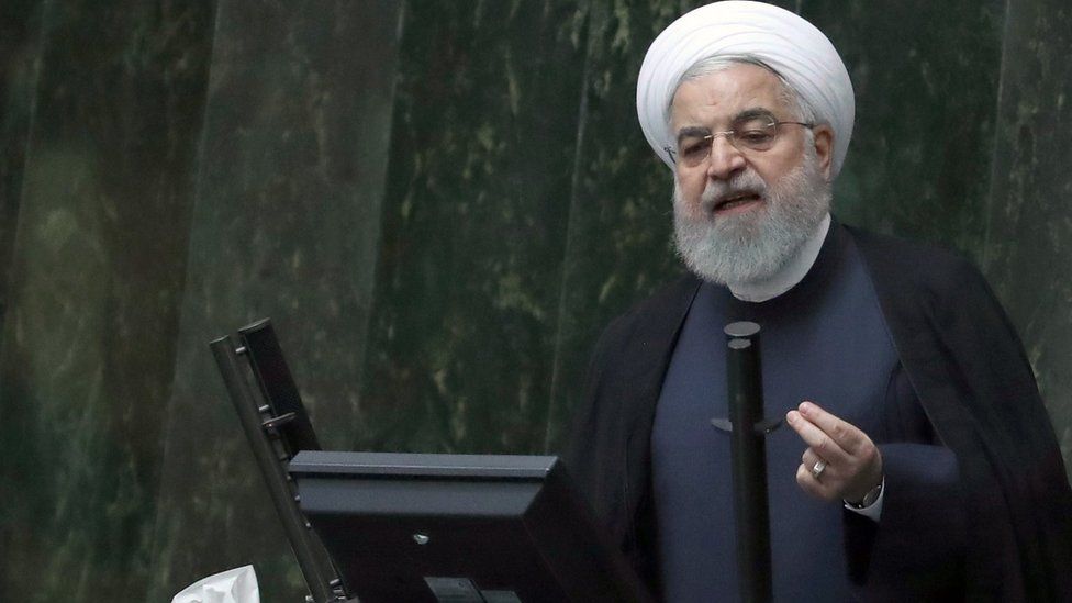 Hassan Rouhani addresses the Iranian parliament in Tehran on 3 September 2019