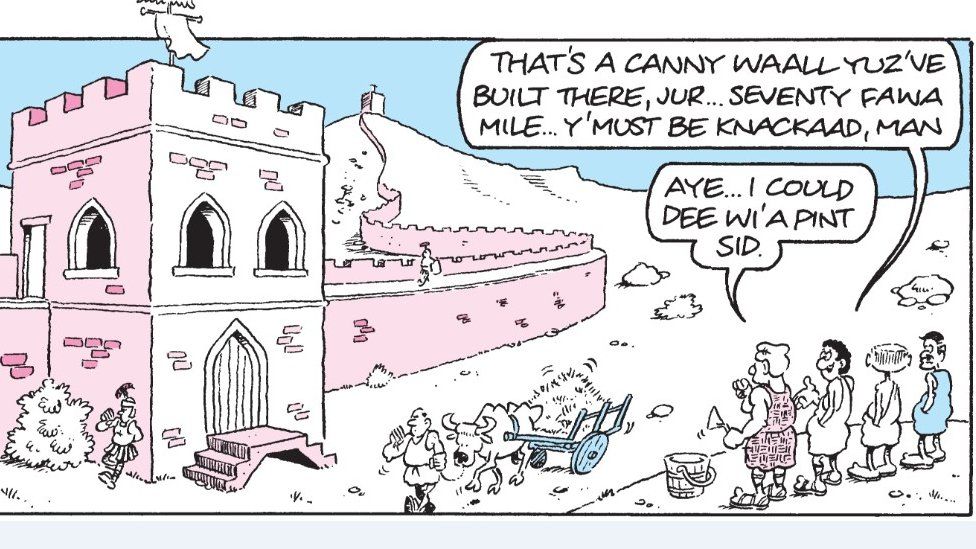 Cartoon exhibition pokes fun at life on Hadrian's Wall - BBC News