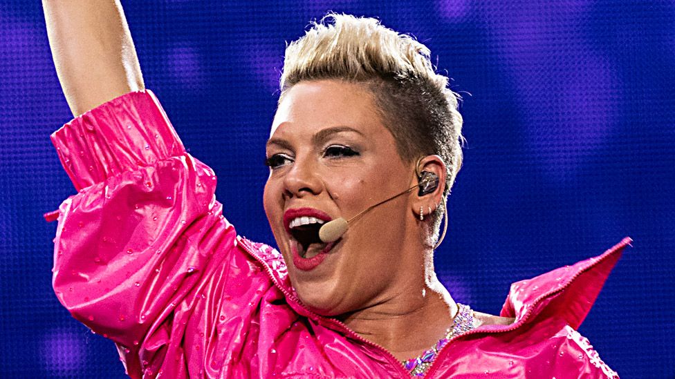 Pink on stage at Spectrum Center on November 12, 2023 in Charlotte, North Carolina