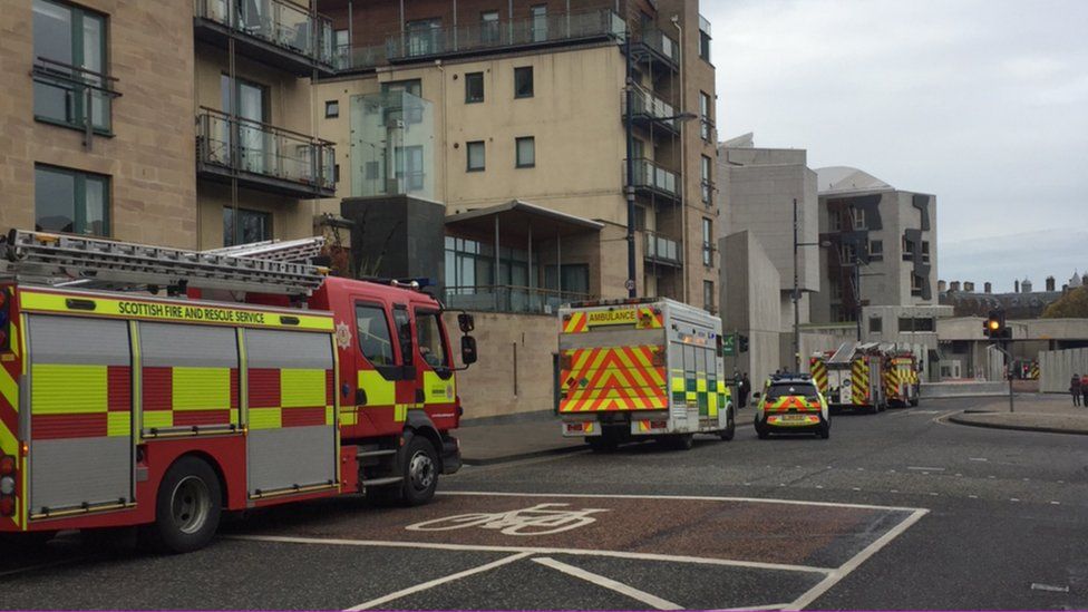 emergency vehicles outside Holyrood