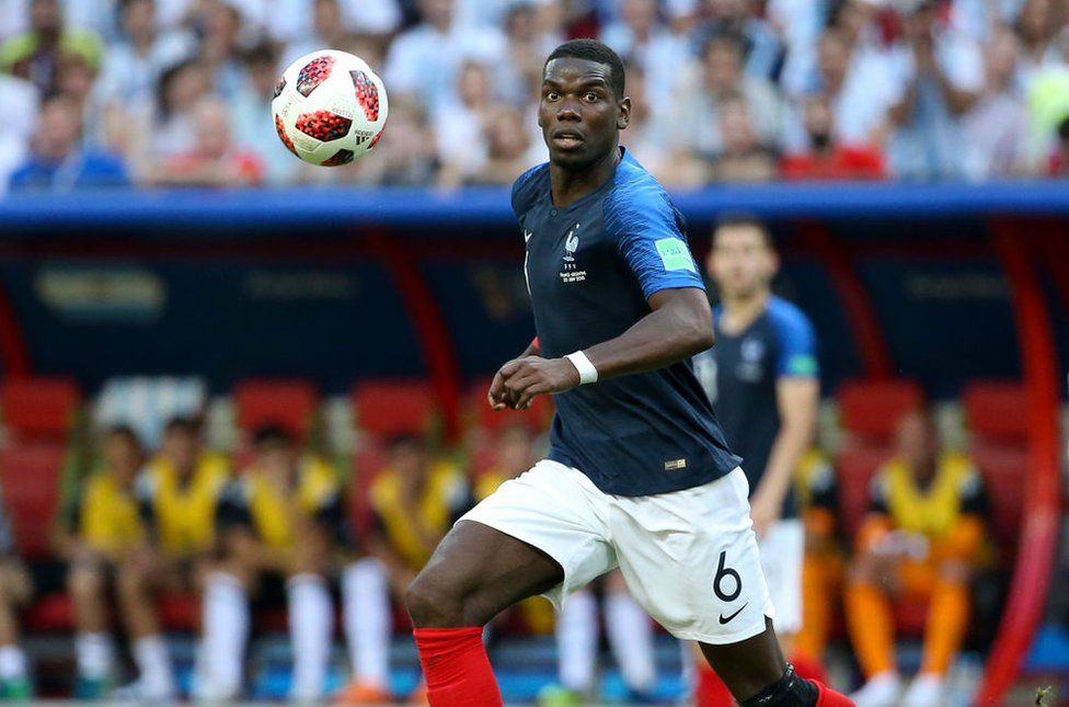 Paul Pogba of France during the 2018 FIFA World Cup Russia Round of 16 match between France and Argentina at Kazan Arena on June 30, 2018 in Kazan, Russia.