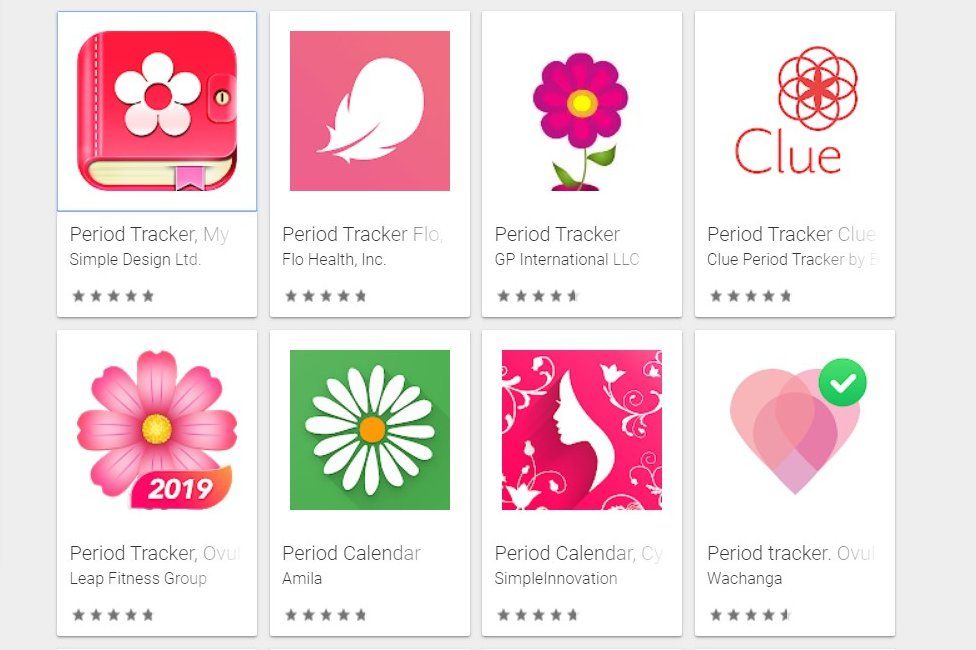 Period trackers on Google Play Store