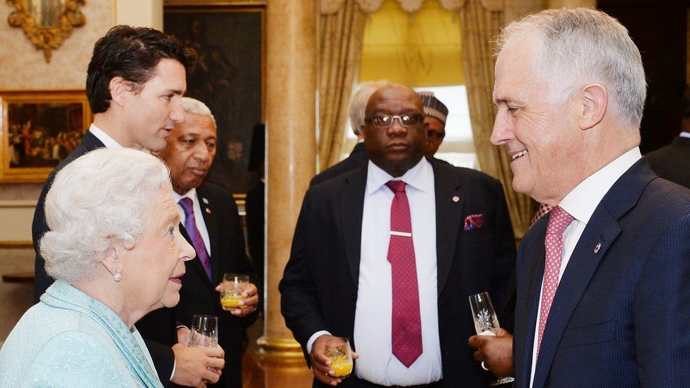 Australian Prime Minister Malcolm Turnbull, who previously led Australia's republican movement, meets Queen Elizabeth II for the first time in November 2015
