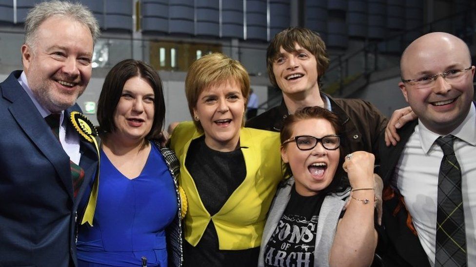 Nicola Sturgeon with SNP candidates