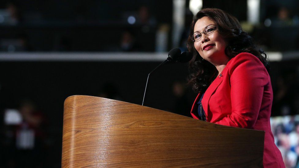Tammy Duckworth speaks during day one of the Democratic National Convention in 2012