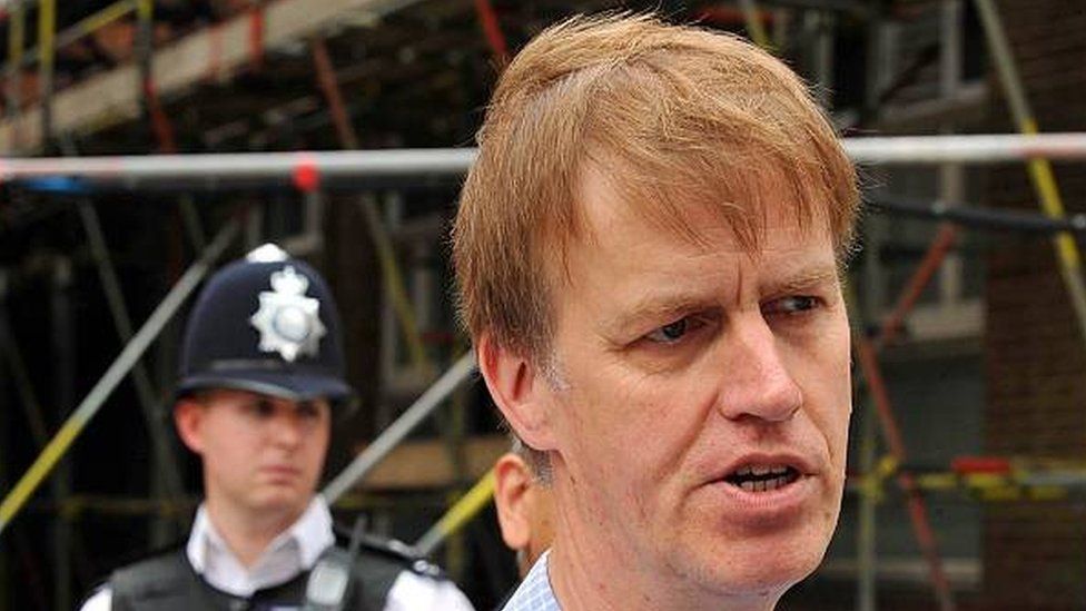 Stephen Timms leaving hospital in May 2010