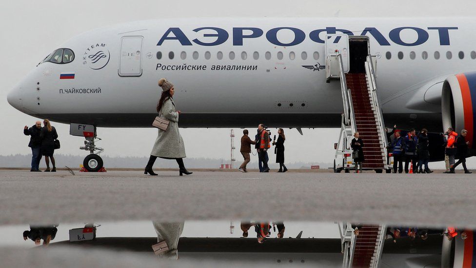 Aeroflot-Flugzeug in Moskau