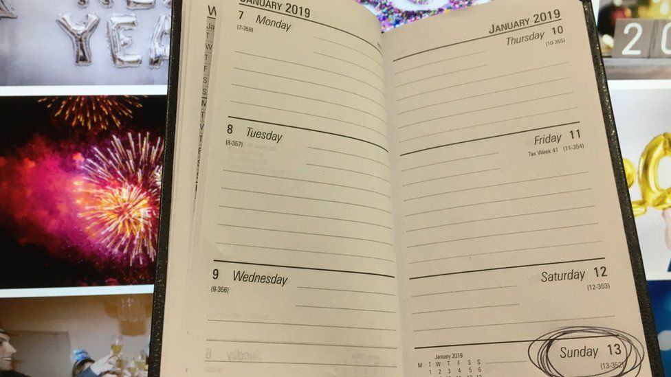 A calendar with 2019 on it