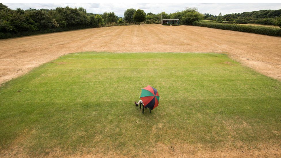 Parched cricket field
