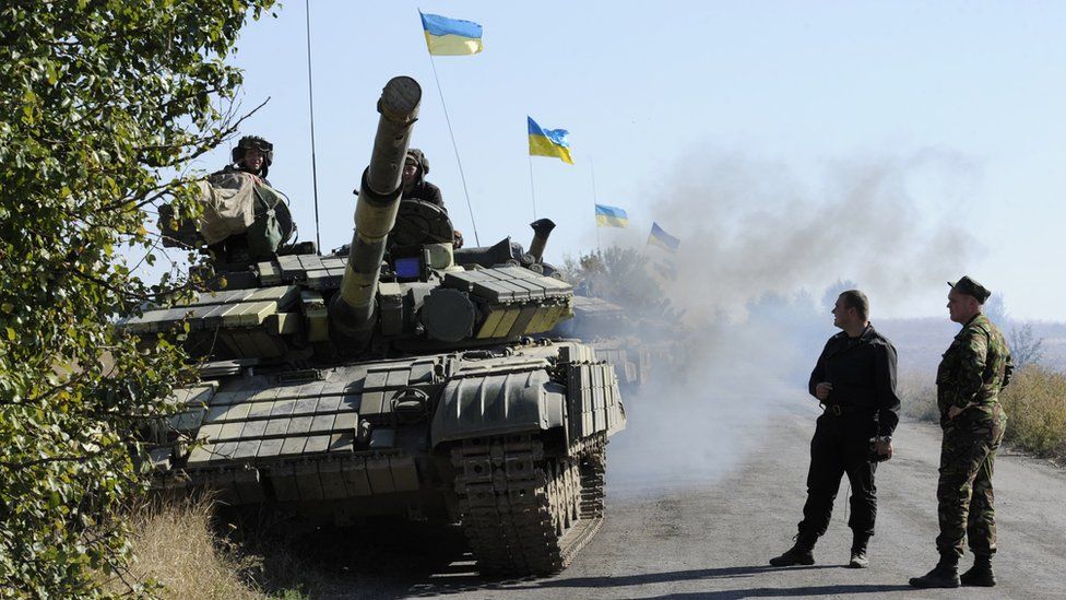 Ukrainian tank deployed in east, Oct 2015 file pic