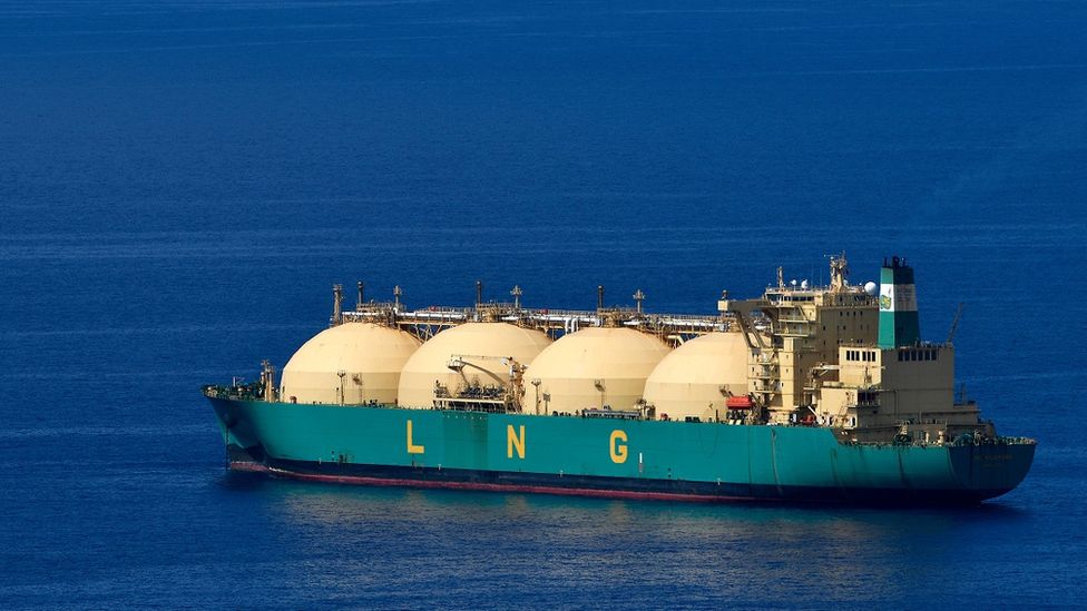 LNG Liquefied Natural Gas tank ship, Tenerife, Canary Islands, Spain