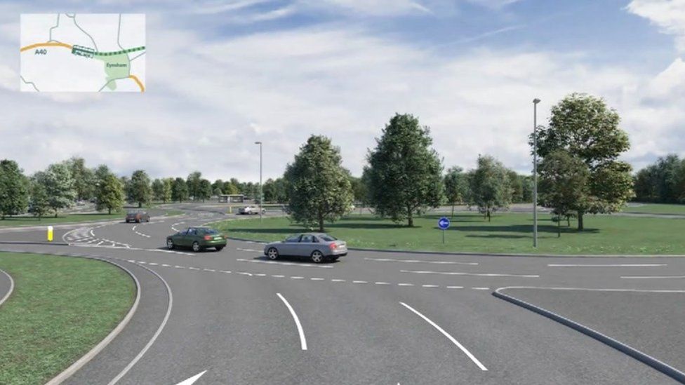 Eynsham park and ride development begins - BBC News