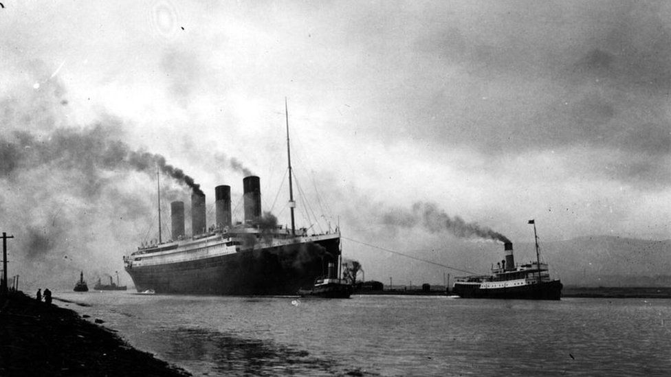 Titanic leaving Belfast