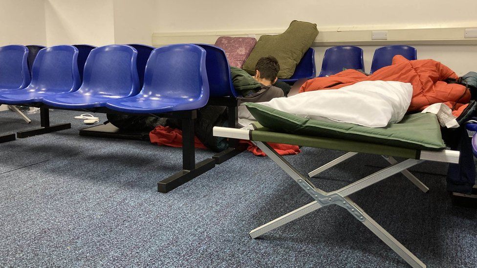 Inside a holding centre in Kent used for child migrants