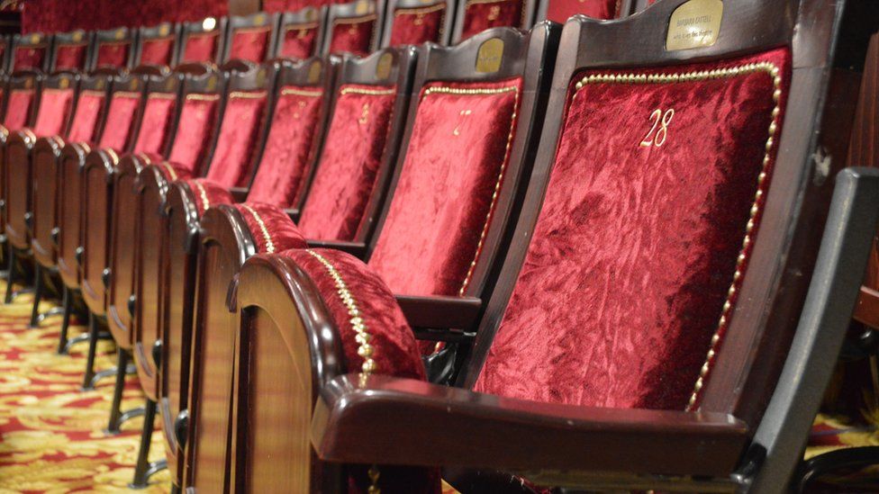 An empty row of seats at the Theatre Royal