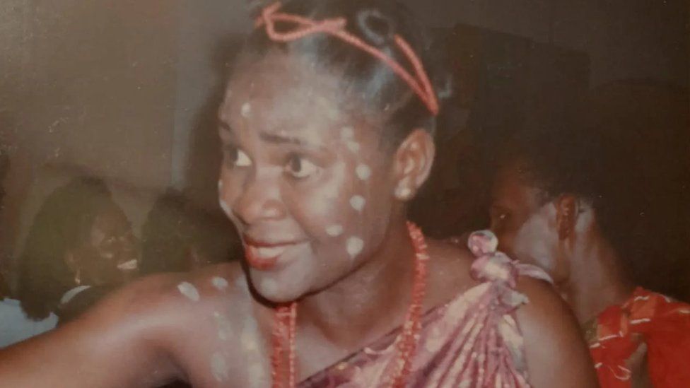 Valerie Lolomari in traditional African dress