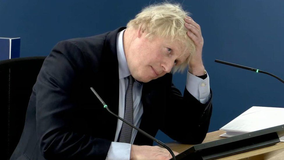 Boris Johnson giving evidence at the Covid inquiry