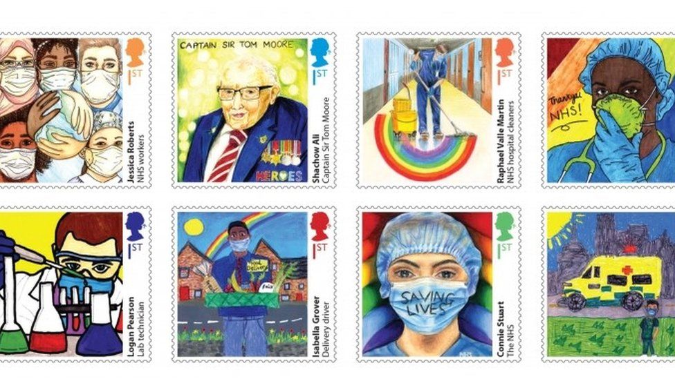 Children design stamps to honour pandemic heroes BBC Newsround