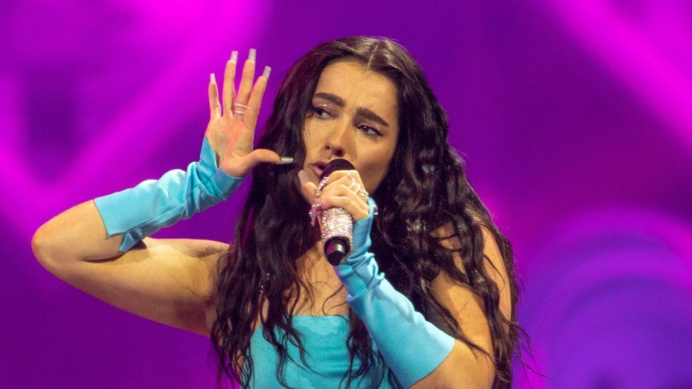 Brooke Scullion performs at the Eurovision Song Contest