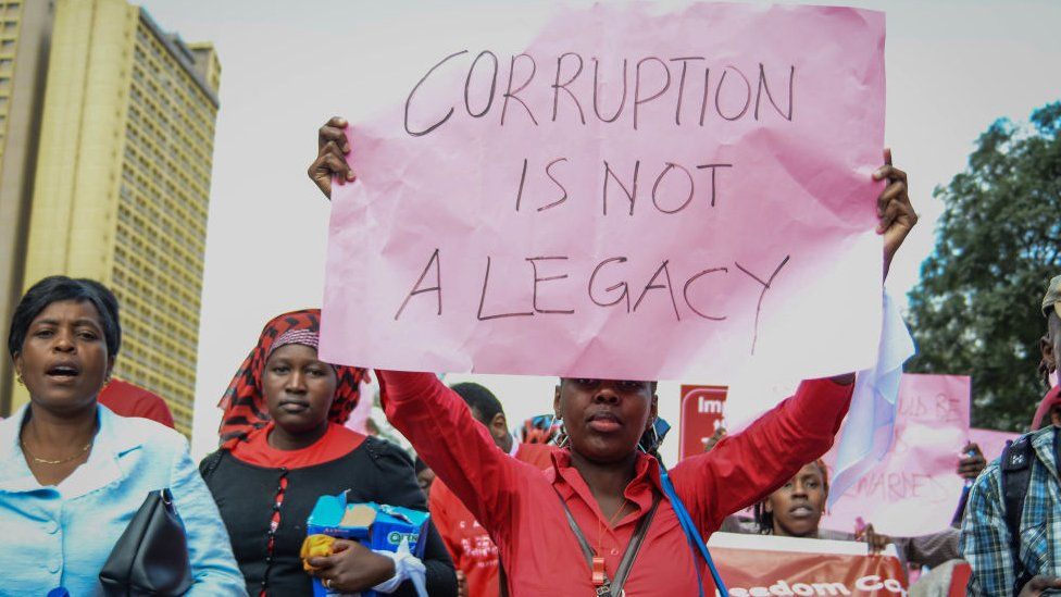 Kenyans protesting against corruption