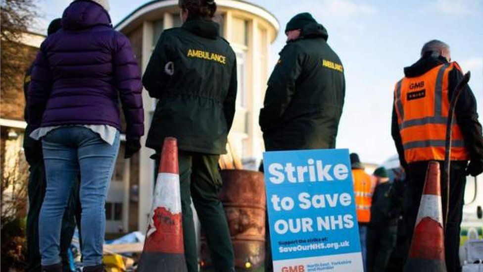 NHS staff on strike