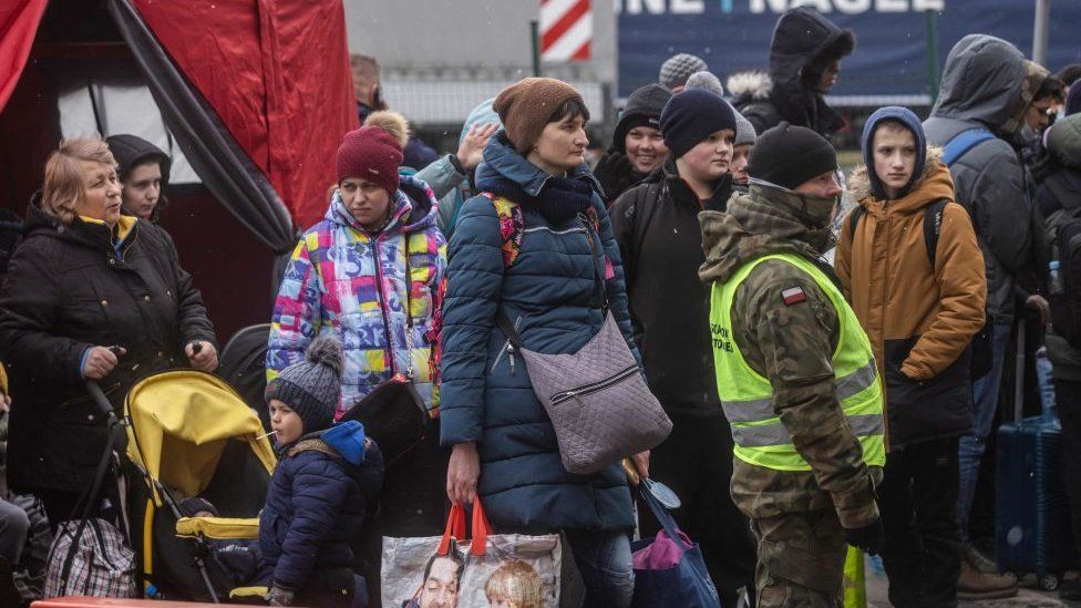 Refugees at the Polish-Ukrainian border