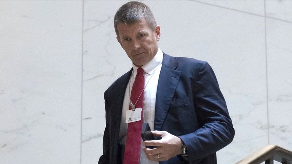 Erik Prince, seen here in Washington DC in 2017, says he has "no knowledge" of the preliminary deal