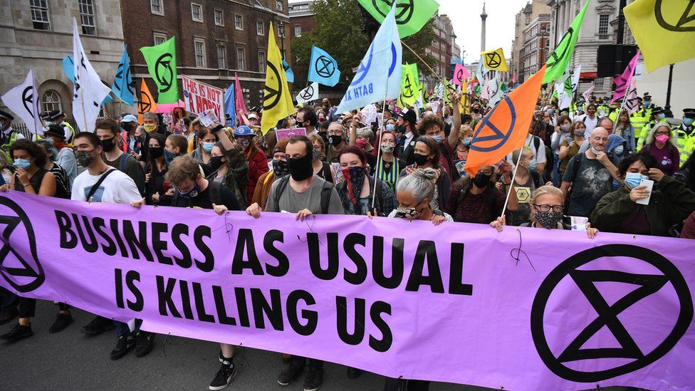 Protesters March in central London
