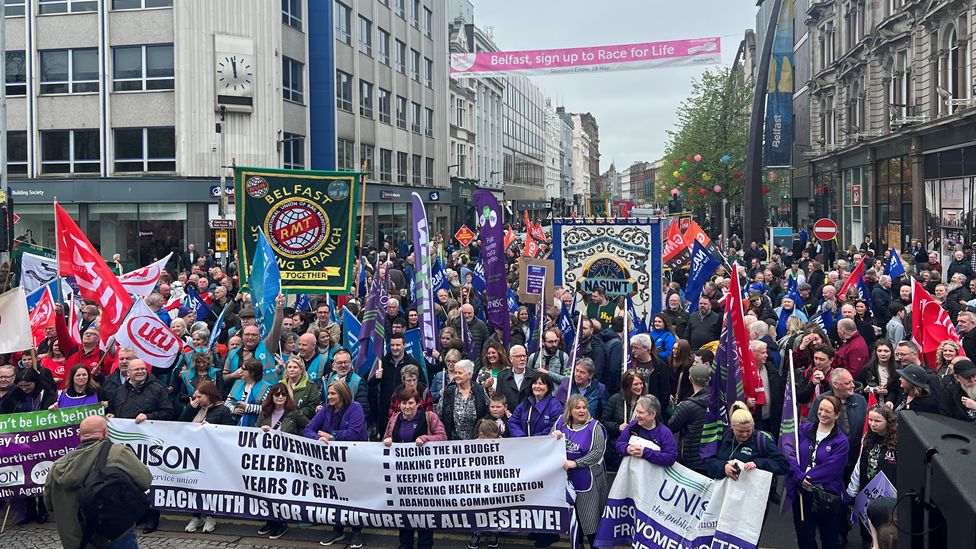 Trade union rally in Belfast