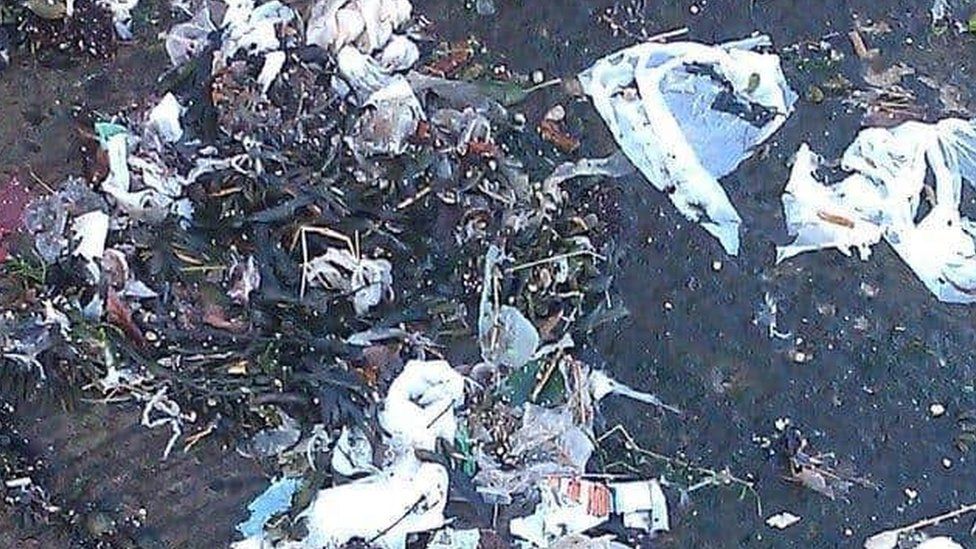 Sewage waste on Scarborough's North Bay beach