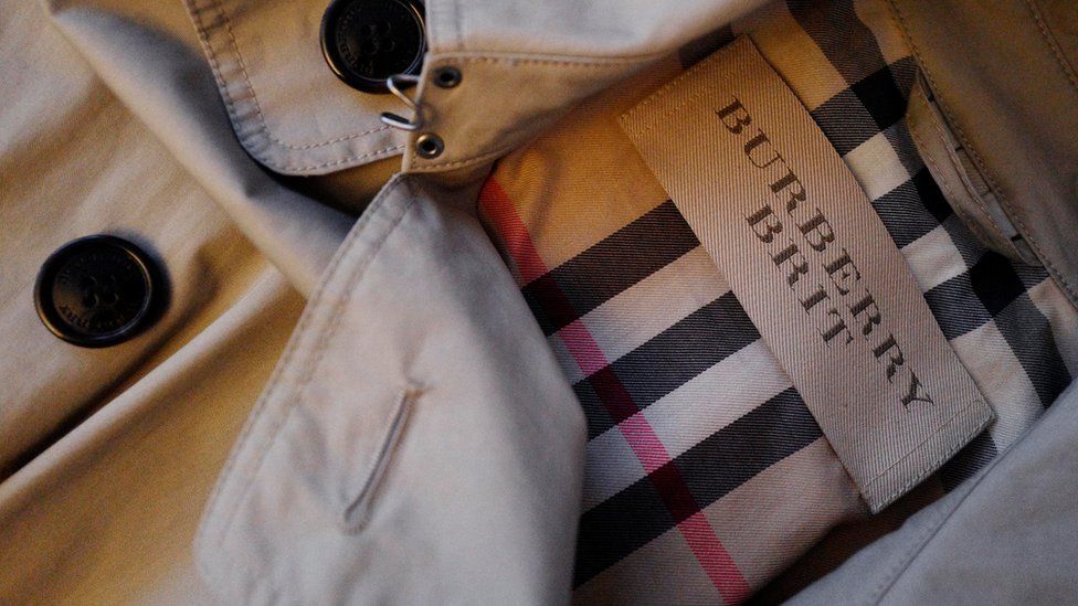 Burberry label on clothes