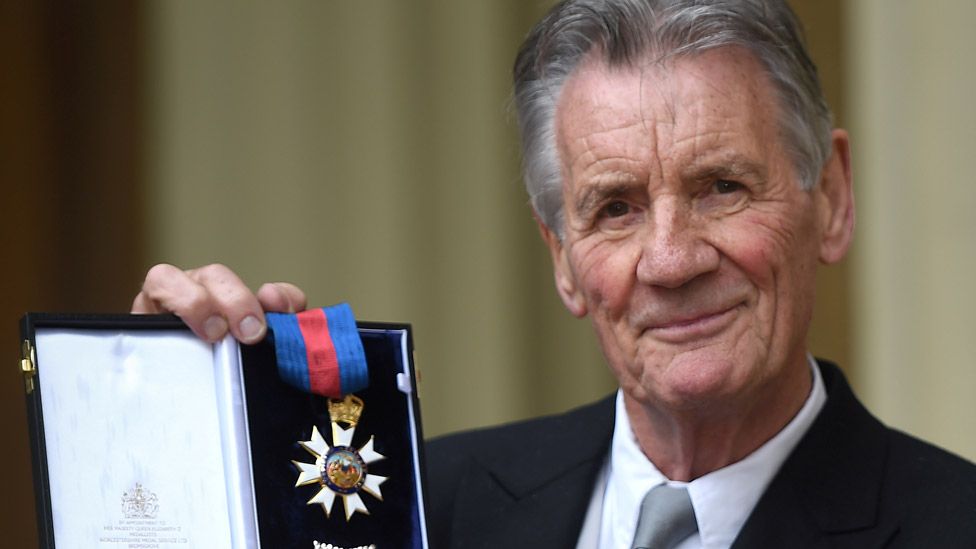 Sir Michael Palin after being knighted