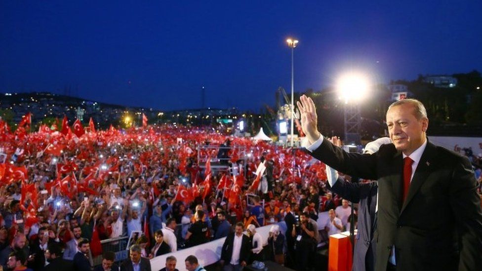 President Erdogan addresses the crowd in Istanbul