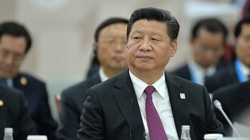 President of the People's Republic of China Xi Jinping at an expanded meeting of the SCO Heads of State Council including delegations. during the BRICS/SCO Summits - Russia 2015 on July 10, 2015 in Ufa, Russia.