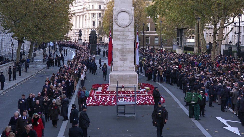 People's Parade passes the Cenotaph