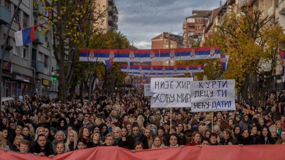 Kosovo Serb women's rally in Mitrovica, 23 Nov 22