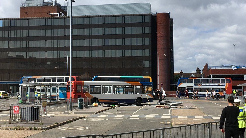 Folkestone: Man seriously injured after being hit by bus - BBC News